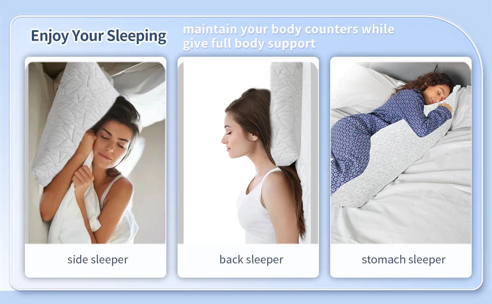 Memory Foam Body Pillow - Fluffy Body Pillows for Adults