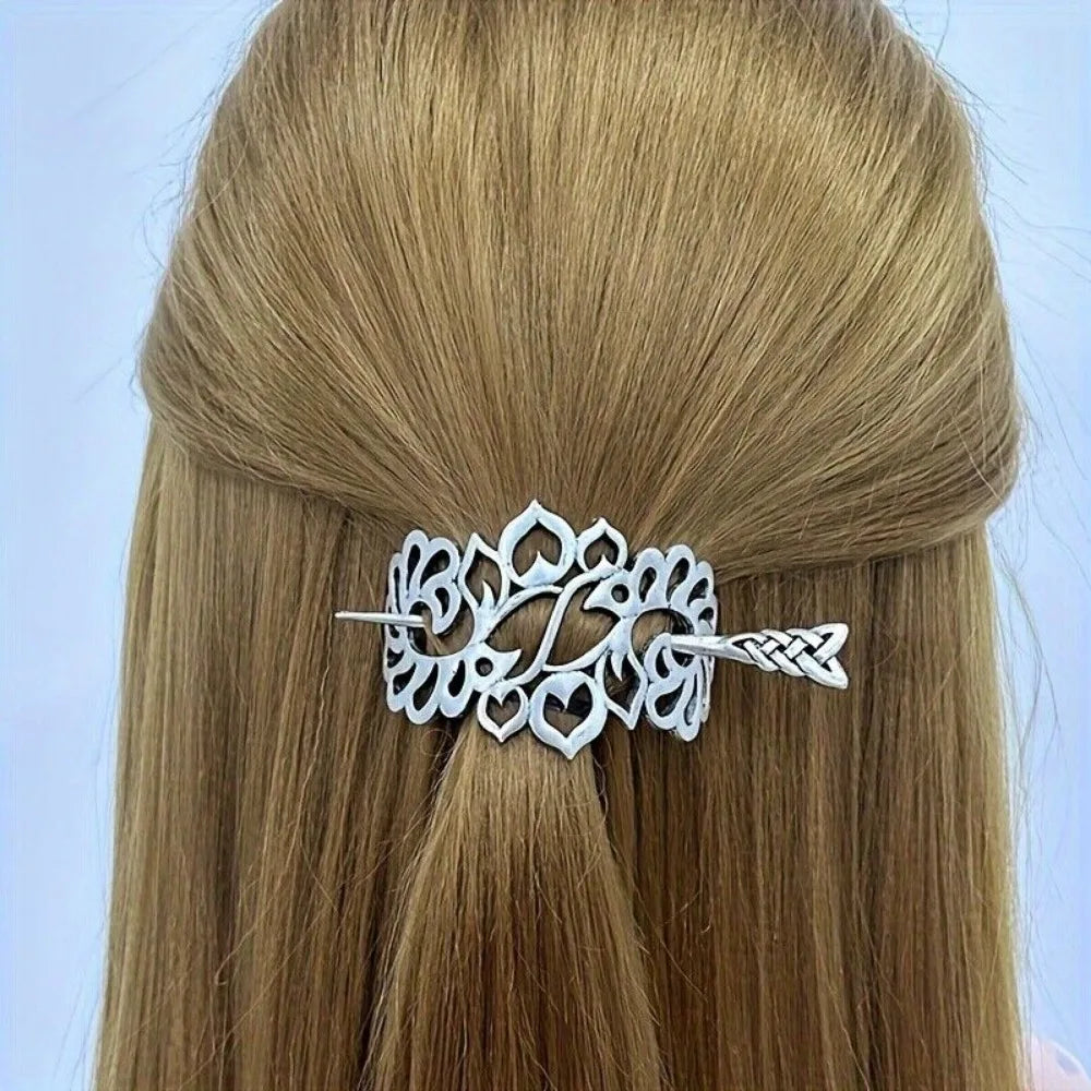 8PCS Hair Clips Viking Celtic Hair Sticks Retro Barrette