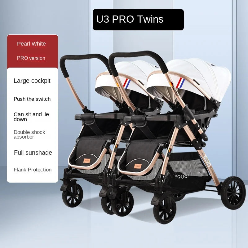 Twins Newborn 0-4 Years Old Baby Stroller Can Sit Lie Down