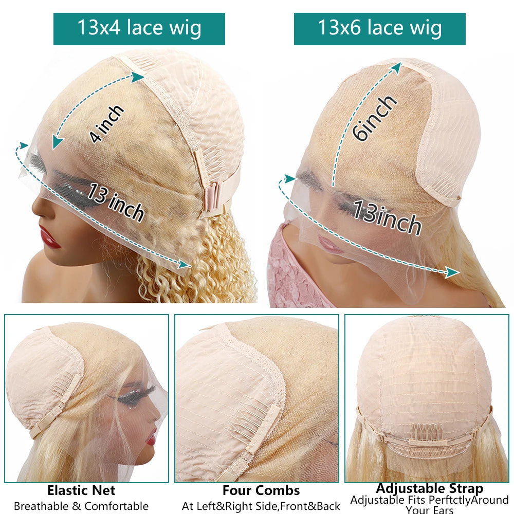 Blonde Body Wave Lace Front Wig HD Transparent 613 40 Inch
