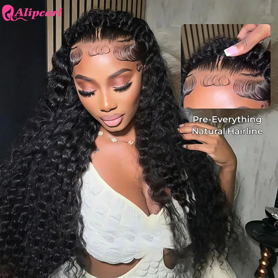 Alipearl Hair Pre Braided Stylist Wig Deep Wave 13x4 Lace Frontal Wig Pre Styled Pre Plucked Remy Brazilian Hair
