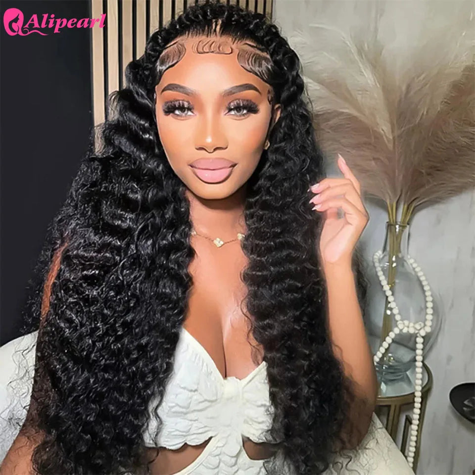 Alipearl Hair Pre Braided Stylist Wig Deep Wave 13x4 Lace Frontal Wig Pre Styled Pre Plucked Remy Brazilian Hair