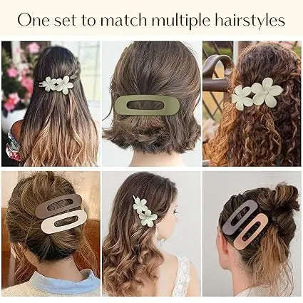 5-Pack Matte Lay Flat Claw Clips Non Slip Multi Style Hair Accessories for Women Girls Wedding and Party Hair Decor