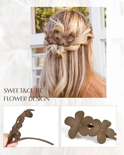 5-Pack Matte Lay Flat Claw Clips Non Slip Multi Style Hair Accessories for Women Girls Wedding and Party Hair Decor