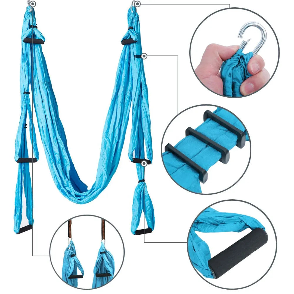 Parachute Fabric Yoga Hammock Inversion Therapy 6 Grip