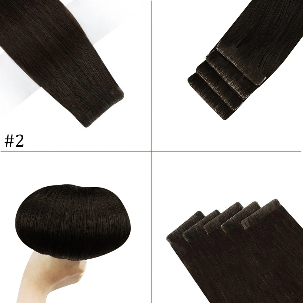 [12 Months] Ugeat Invisible Tape In Human Hair Extensions