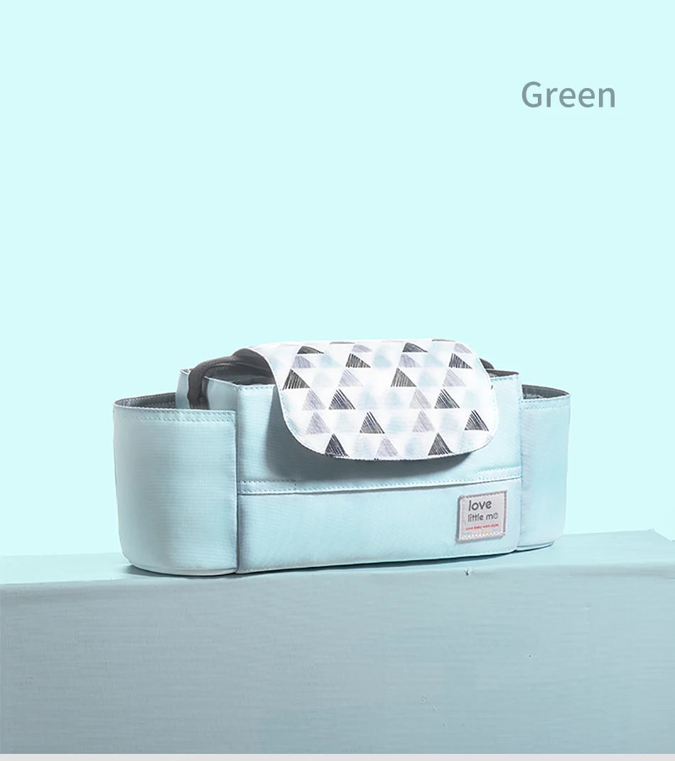 Universal Baby Stroller Organizer Expandable Diaper Bag with Shoulder Strap Cup Holder and Zipper Pocket Travel Accessories