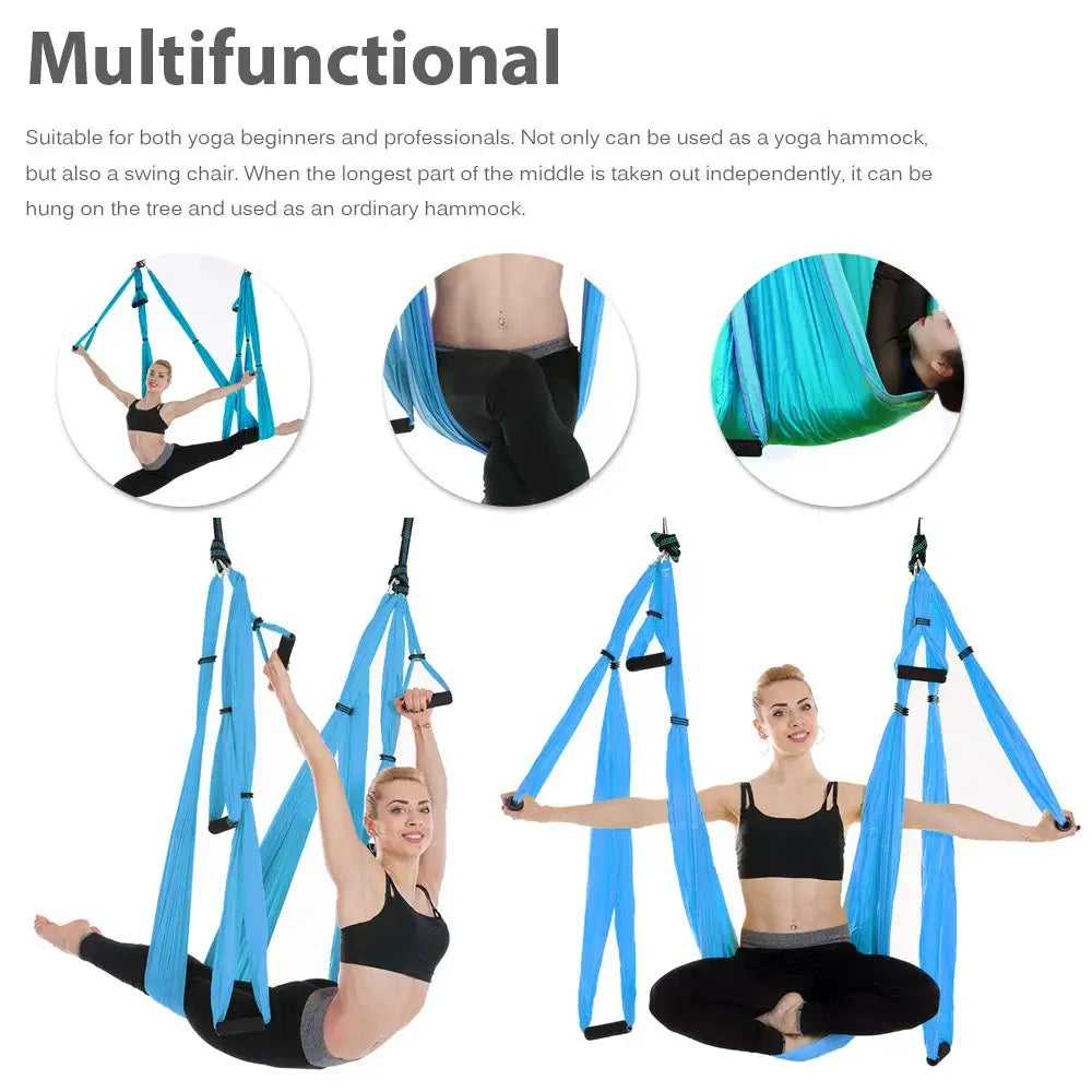 Parachute Fabric Yoga Hammock Inversion Therapy 6 Grip