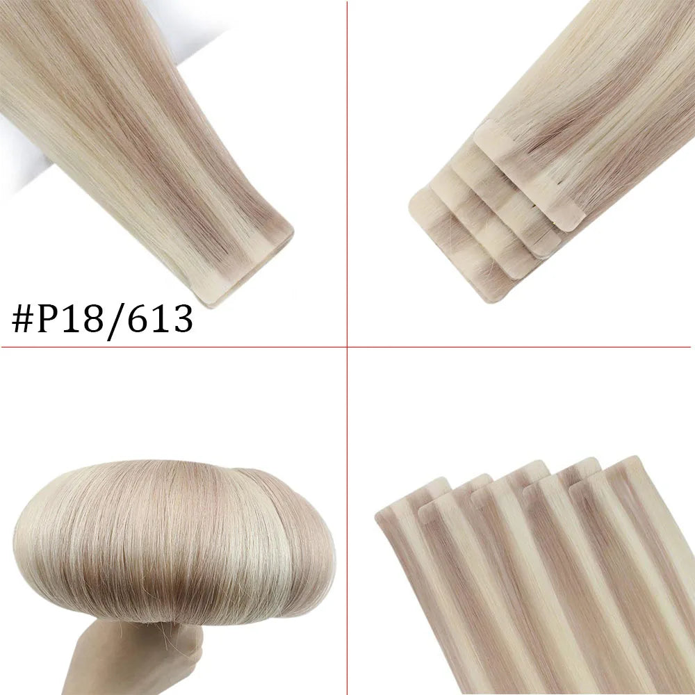 [12 Months] Ugeat Invisible Tape In Human Hair Extensions