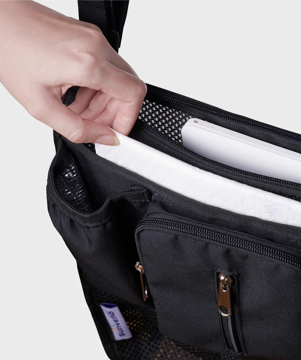 Sunveno Baby Stroller Organizer Bag Infant Pram Cart Storage Bag with Insulated Pockets and 7 Pockets for Stroller Accessories