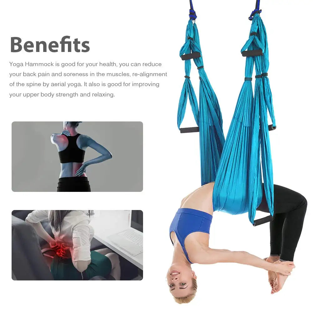 Parachute Fabric Yoga Hammock Inversion Therapy 6 Grip