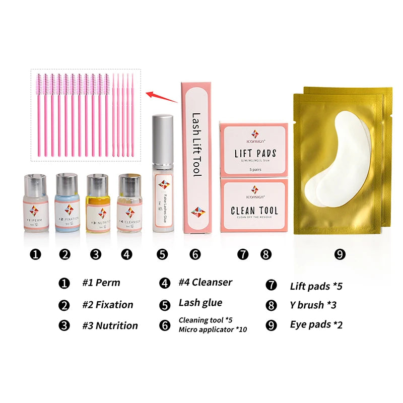 5 Kits Lot Upgrade Version ICONSIGN Lash Lift Kit Eyelashes Perm Set Calia Beauty Fast Shipment Cosmetic