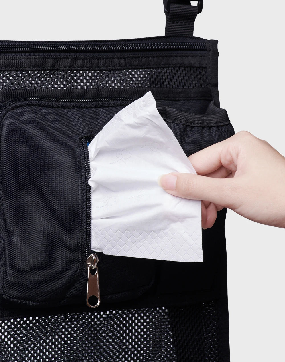 Sunveno Baby Stroller Organizer Bag Infant Pram Cart Storage Bag with Insulated Pockets and 7 Pockets for Stroller Accessories