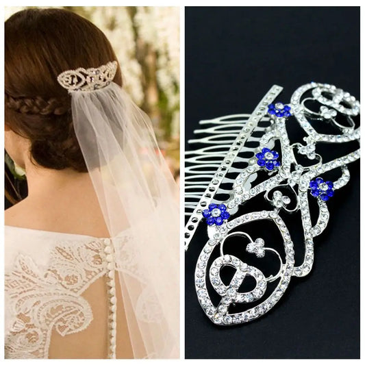 Movie "The Twilight" Film Quality Breaking Dawn Bella's Hair Comb Bridal Crown with Blue Crystals