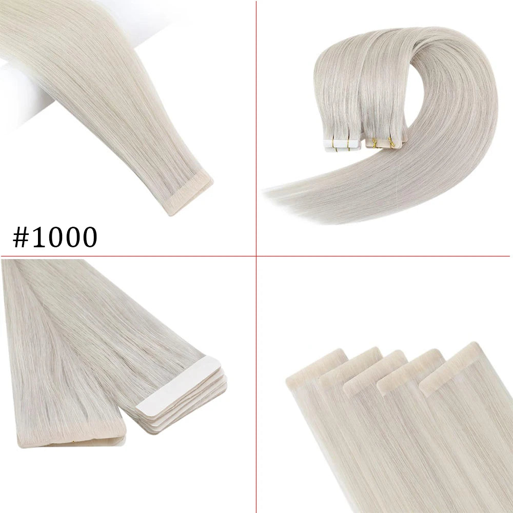 [12 Months] Ugeat Invisible Tape In Human Hair Extensions