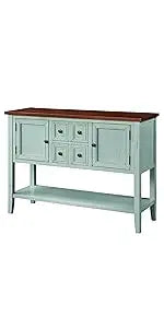 Console Table Sideboard Sofa Entryway Side Table Furniture with Six Drawers and Bottom Shelf for Living Room Home Decor
