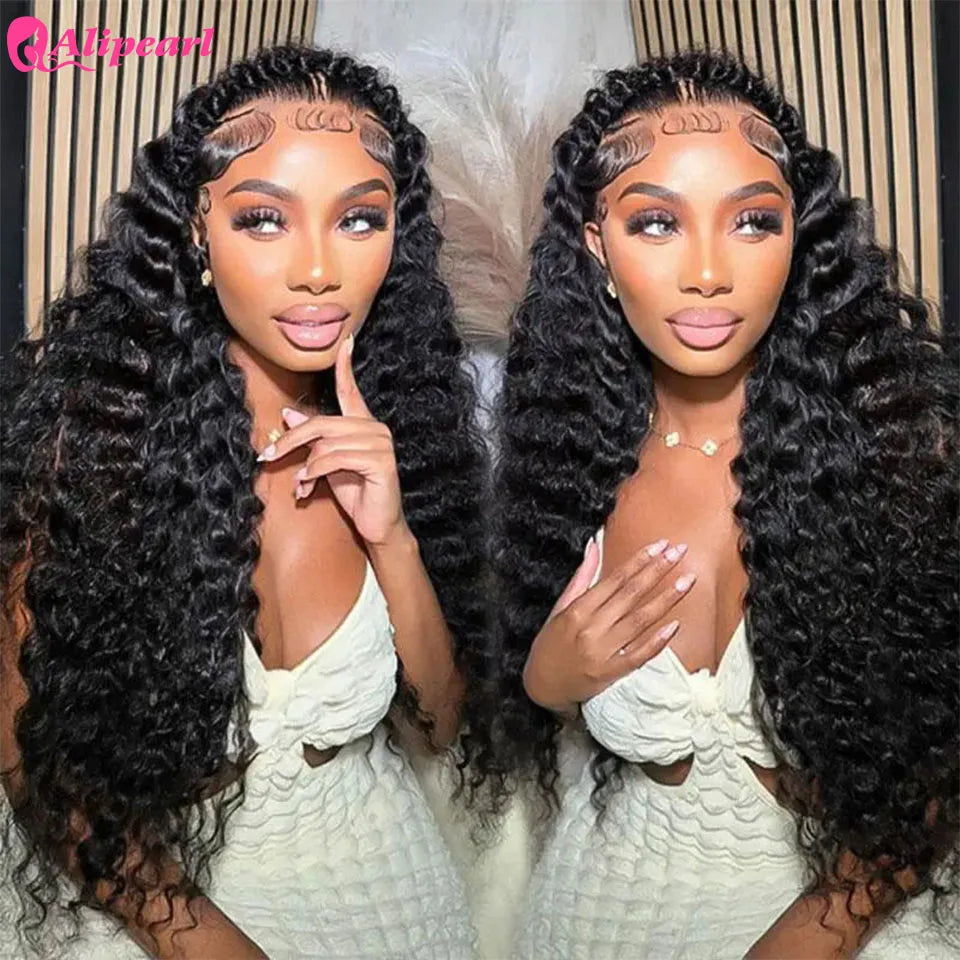 Alipearl Hair Pre Braided Stylist Wig Deep Wave 13x4 Lace Frontal Wig Pre Styled Pre Plucked Remy Brazilian Hair