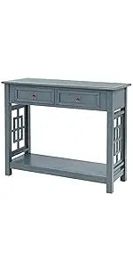 Console Table Sideboard Sofa Entryway Side Table Furniture with Six Drawers and Bottom Shelf for Living Room Home Decor