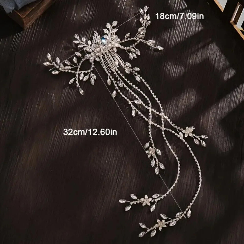 Crystal Bridal Headpieces for Brides Silver Hair Accessories