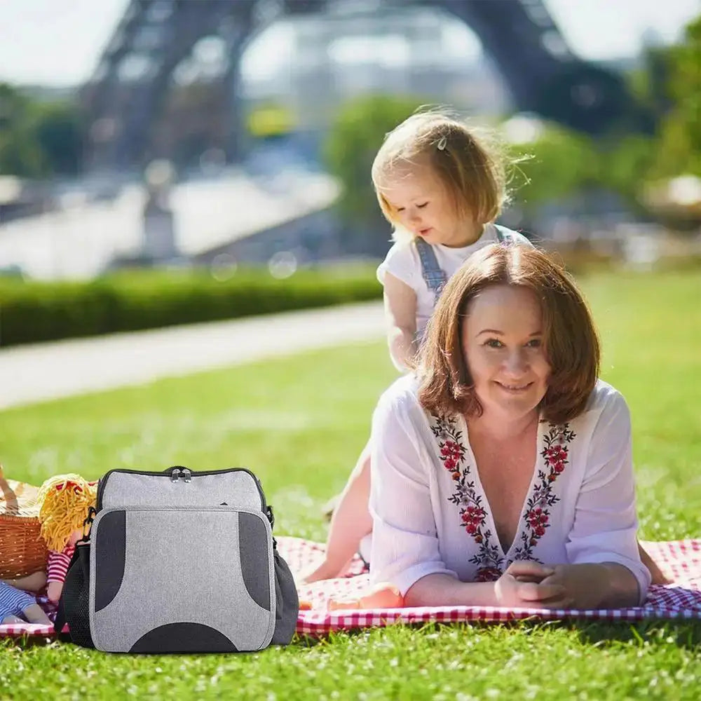 Baby Diaper Bag 2-in-1 Foldable Booster Seat And Diaper Pouch Large Capacity Organizer For Travel