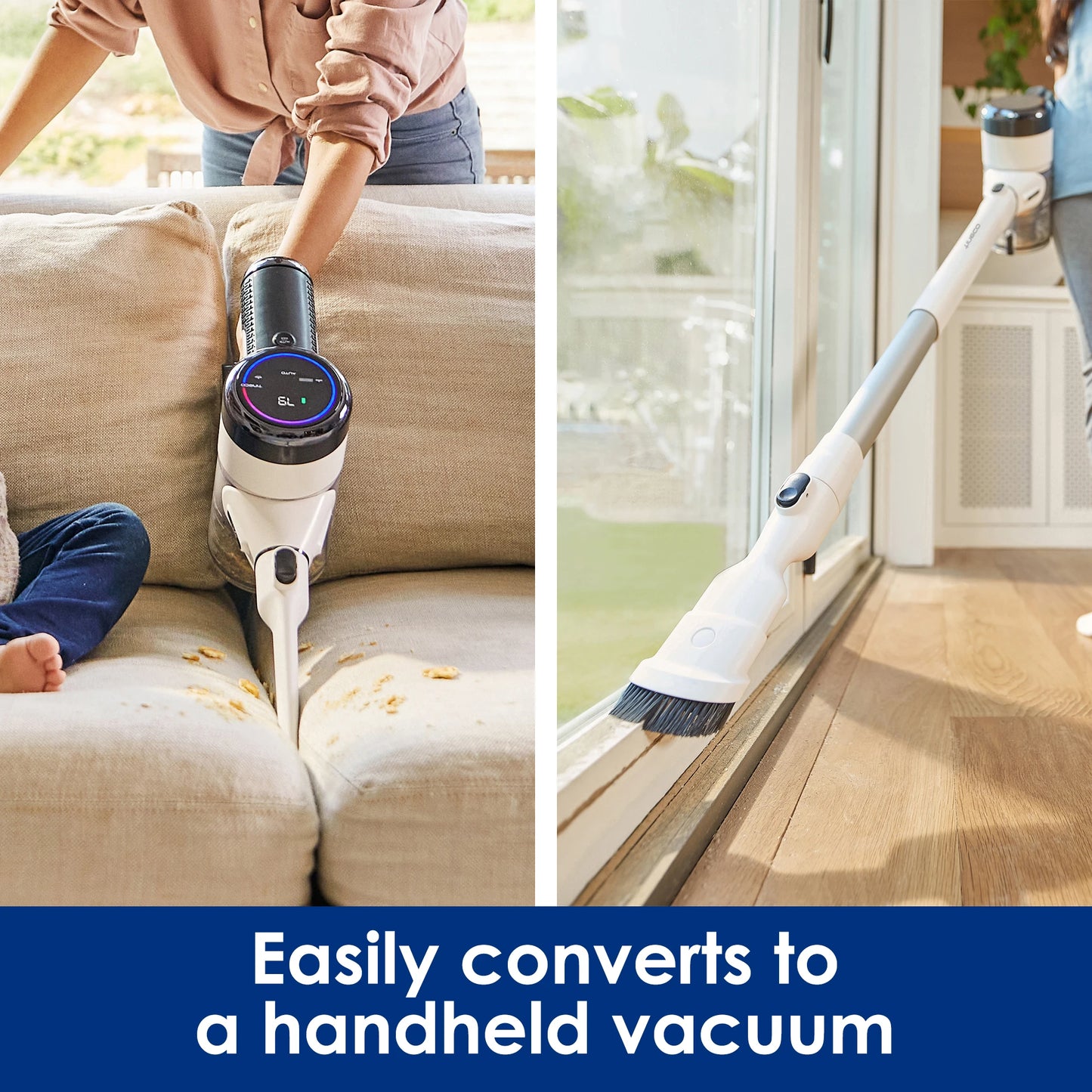 Tineco Pure One S15 Ess Smart Cordless Vacuum Cleaner Stick Brush Deep Clean Hard Floor Carpets Pet Hair Clean LED Light