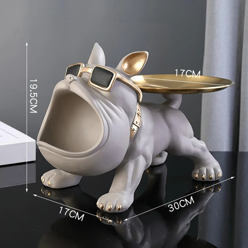 30cm Home Decor Bulldog Figurine Dog Statue Storage Box