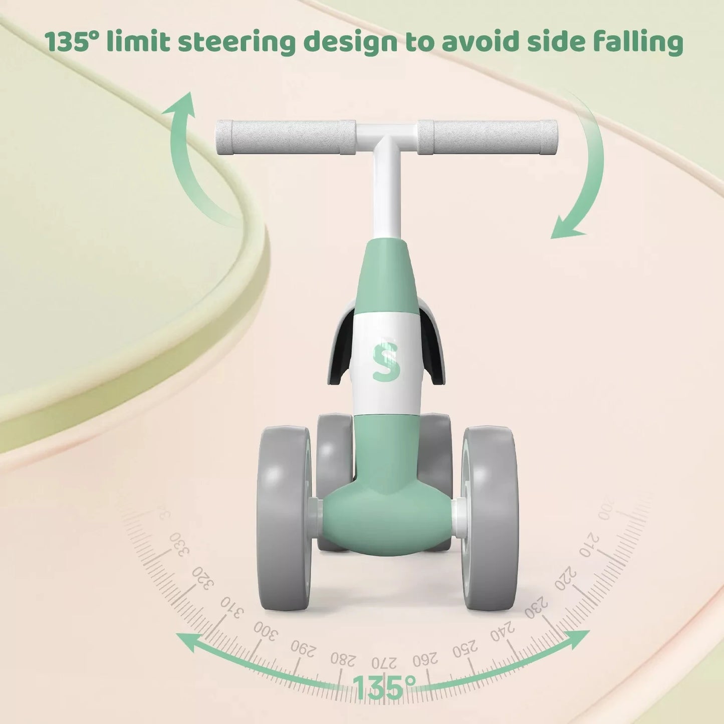 SEJOY Baby Walker Toddler Ride On Balance Bike 4 Wheels Birthday Gifts for Girls and Boys 1-3 Years Old