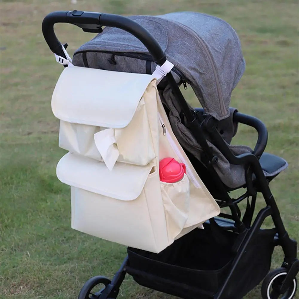 Toddler Stroller Bag Pram Organizer With Cup Holder Large Capacity Hangable Storage Pouch For Pram
