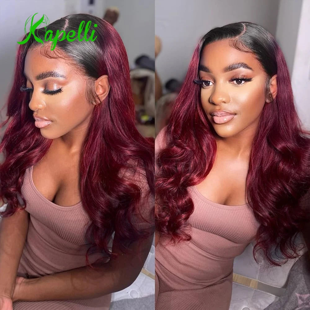 1B99J Body Wave Bundles With Closure Brazilian Human Hair Weave 4x4 Lace Closure 3/4 Bundles Remy Hair Extensions