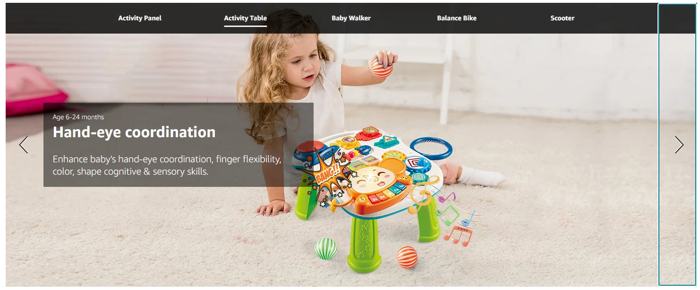 VATOS Baby Walker 5 in 1 Sit to Stand Learning Scooter Balance Bike Push Walker Table Toys with Music for Toddlers and Infant Kids