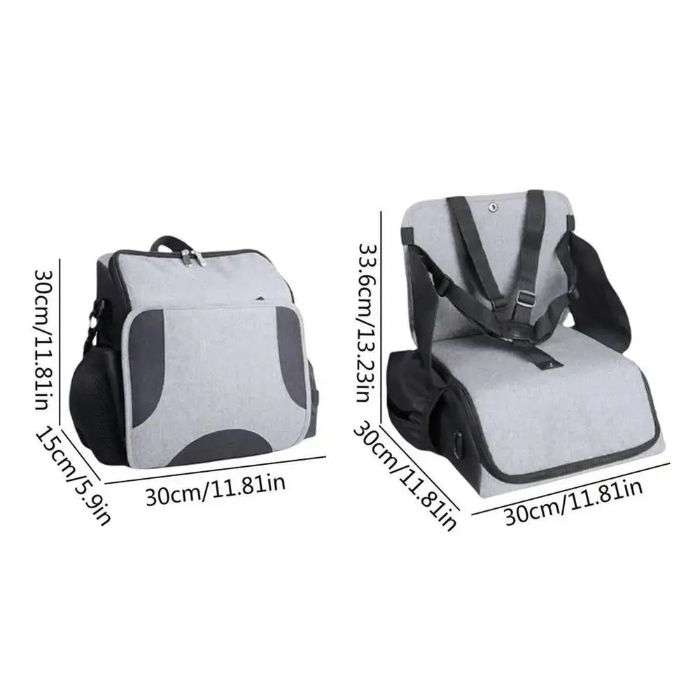 Baby Diaper Bag 2-in-1 Foldable Booster Seat And Diaper Pouch Large Capacity Organizer For Travel