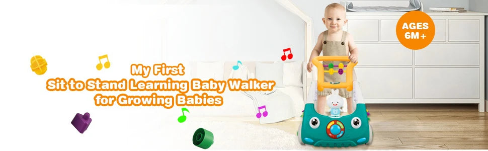 Educiro 4 In 1 Baby Walker for Boys and Girls Sit to Stand Learning Walker Baby Push Walker Learning Push Toys for Baby