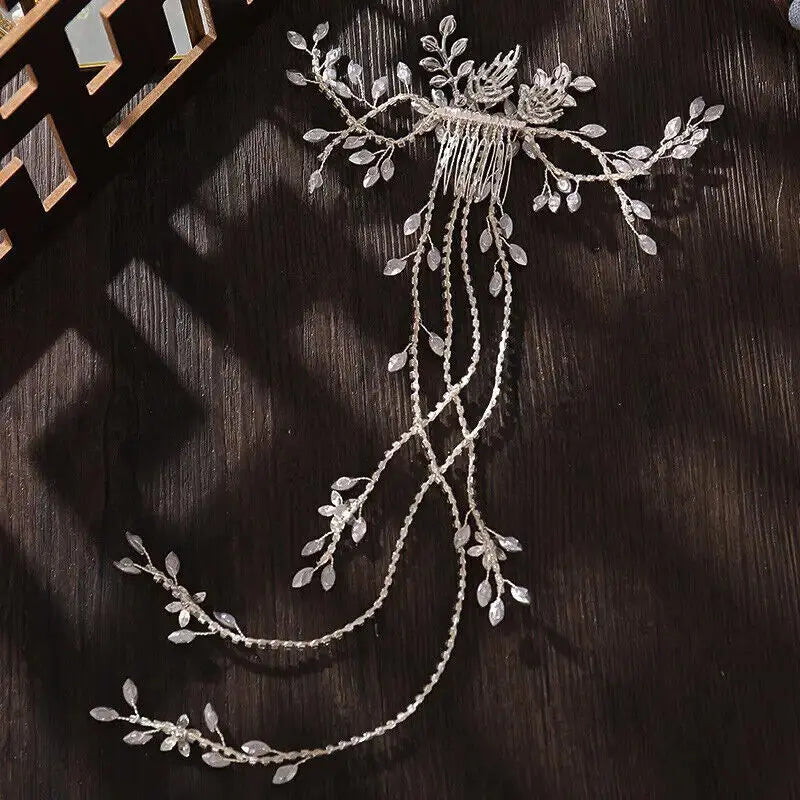 Crystal Bridal Headpieces for Brides Silver Hair Accessories