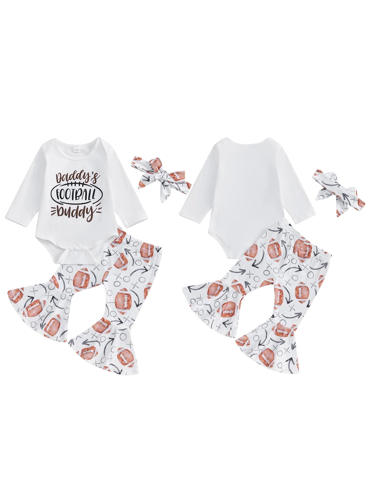 Baby Girls 3Pcs Fall Outfits Long Sleeve Romper Set