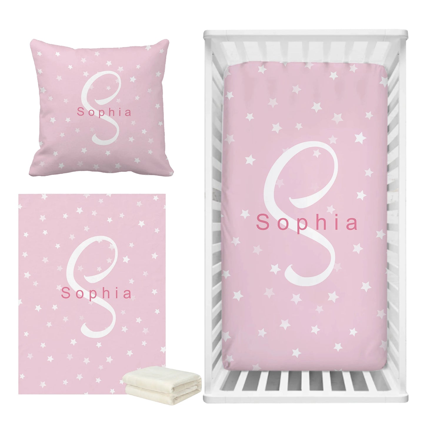 LVYZIHO 4 Color Star Pattern Personalized Name Bedding Set