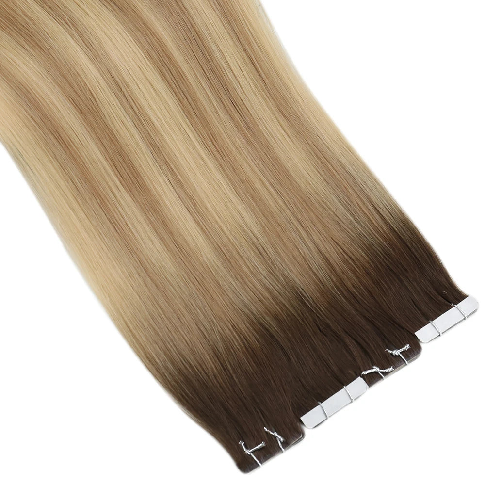 [12 Months] Ugeat Invisible Tape In Human Hair Extensions