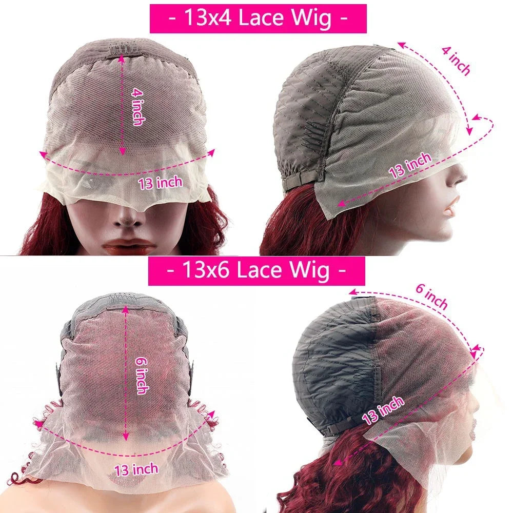 Burgundy 13x4 HD Lace Frontal Wig Straight 200% Human Hair