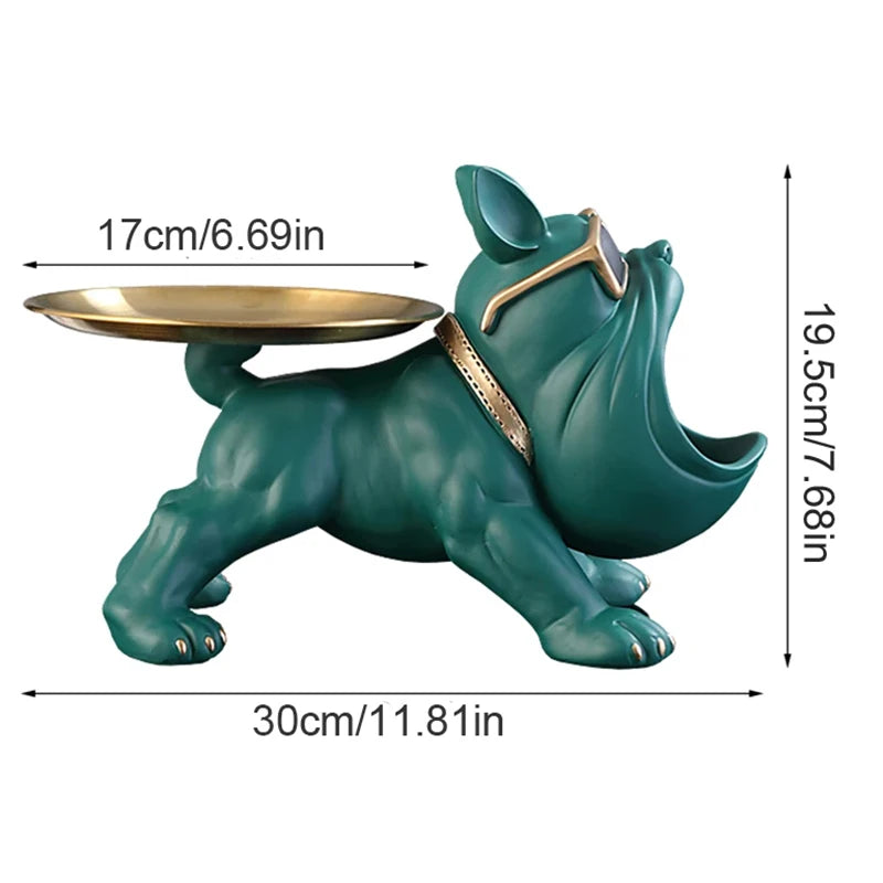 30cm Home Decor Bulldog Figurine Dog Statue Storage Box