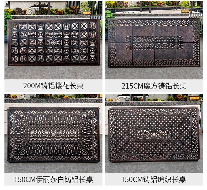 Waterproof Sunscreen Leisure Chairs Outdoor Metal Garden Furniture Set for Patio European Retro Style