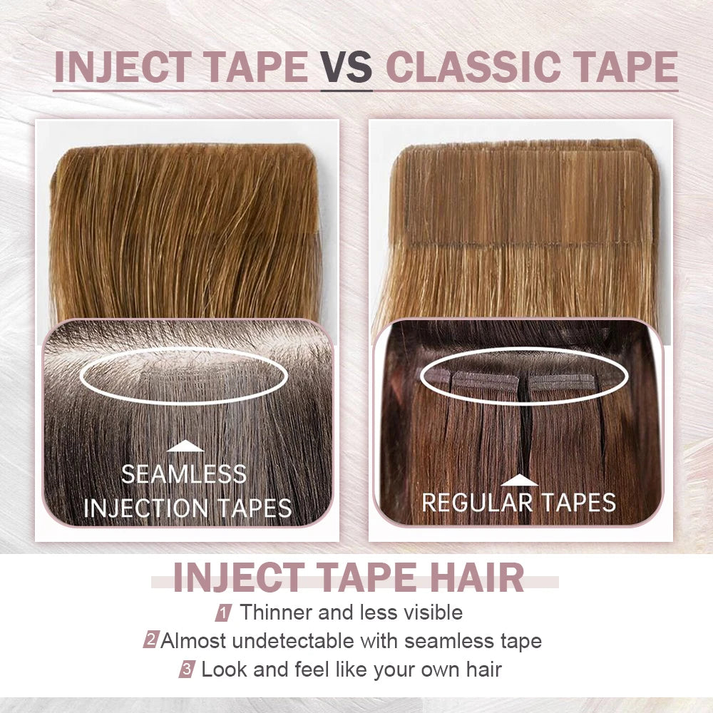 [12 Months] Ugeat Invisible Tape In Human Hair Extensions
