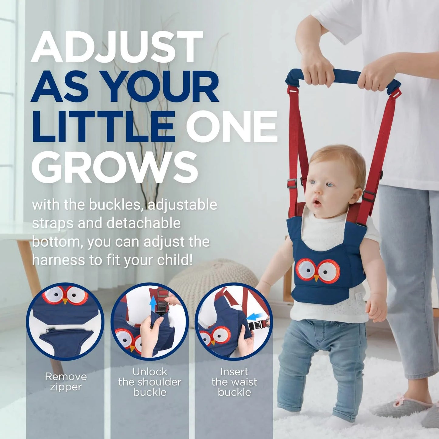 Baby Walker Strap Detachable Toddler Walking Aid Support Tool