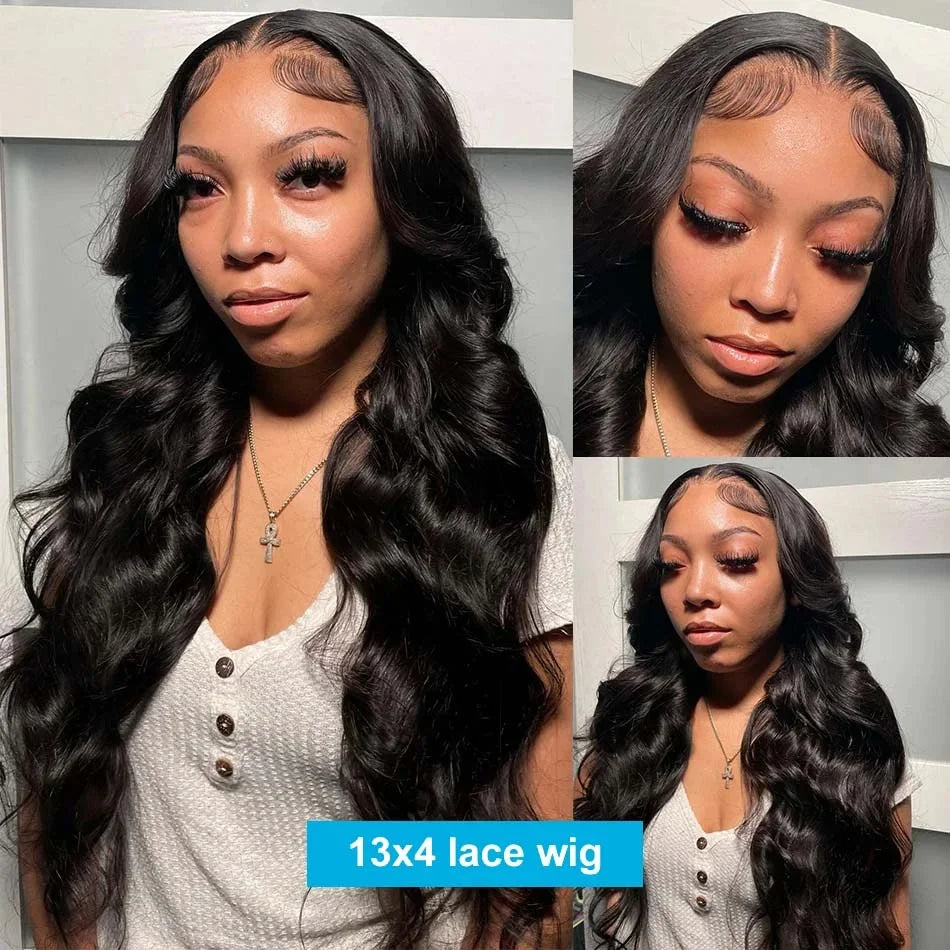 Wiggogo 30 40 Inch Loose Body Wave Lace Front Human Hair Wigs