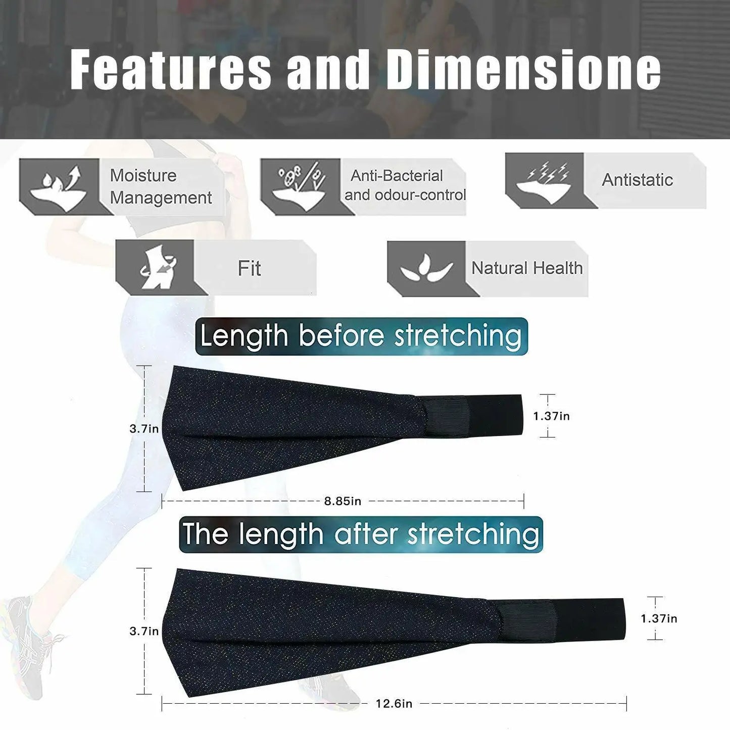 Women Yoga Running Sports Headbands Workout Hair Bands Turban Head Wrap Gym Fitness Stretch Sweatband Wide Hair Band