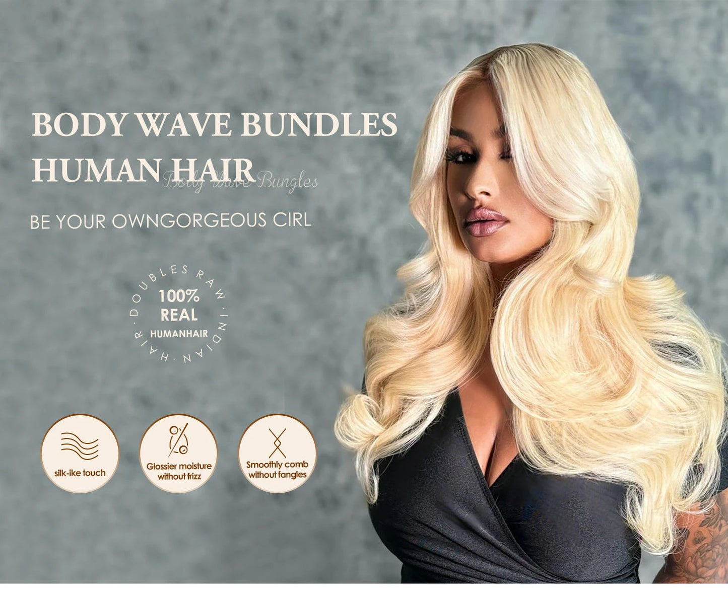 30 50Inch Colored Blonde 613 Body Wave Bundles Human Hair