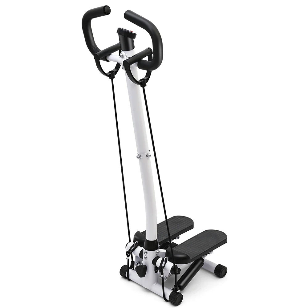 Exercise Stepper Machine LCD Display Handle and Resistance Bands Cycle Machine for Home Gym
