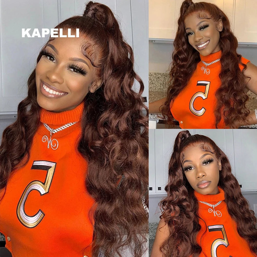 10A Brazilian Body Wave Bundles with 4x4 Lace Closure Brown Blonde Remy Human Hair