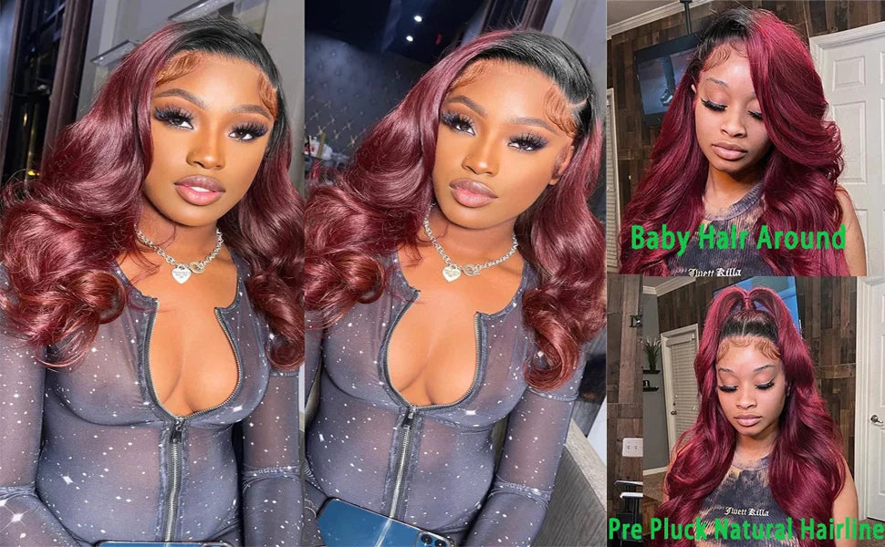 1B99J Body Wave Bundles With Closure Brazilian Human Hair Weave 4x4 Lace Closure 3/4 Bundles Remy Hair Extensions