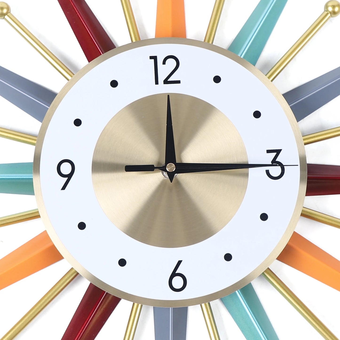 Wall Clock 22 Inch Mid Century Starburst Modern Decor