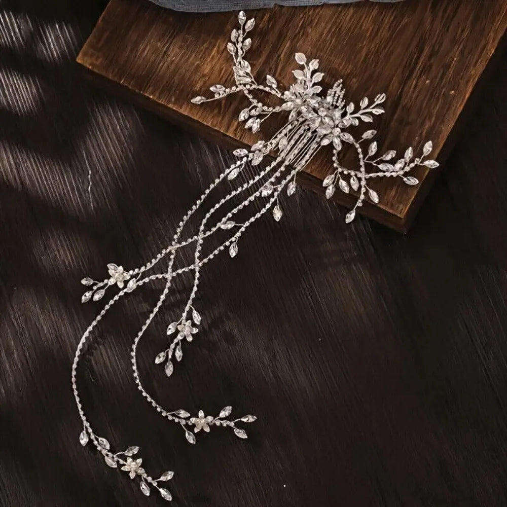 Crystal Bridal Headpieces for Brides Silver Hair Accessories