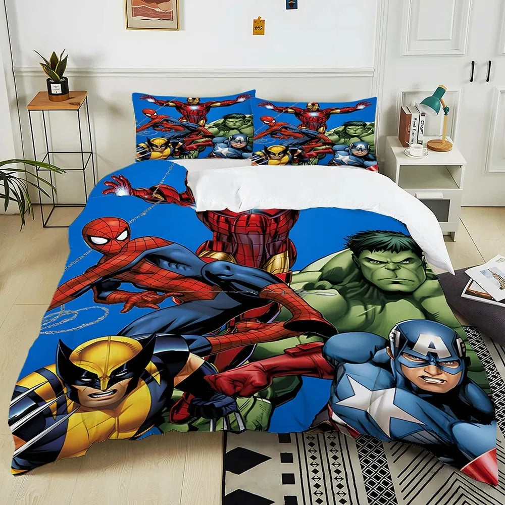Marvel Bedding Set Superhero Cartoon Duvet Cover Pillow Case